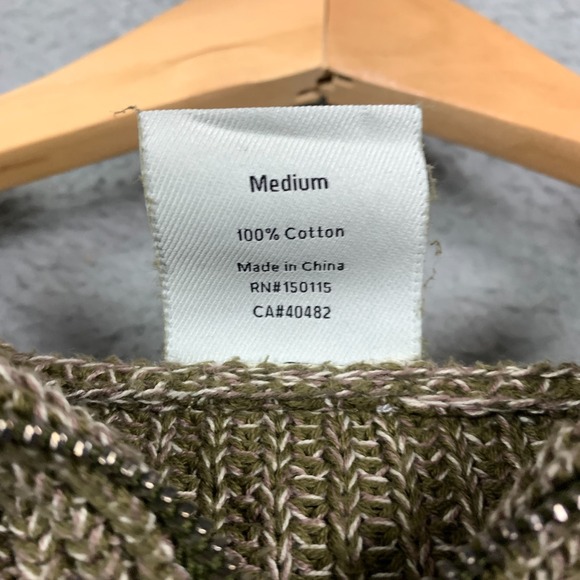 Varley Mentone Sweater Medium M Dark Olive Speckle Half-Zip Knit Pullover Crop - Picture 5 of 10